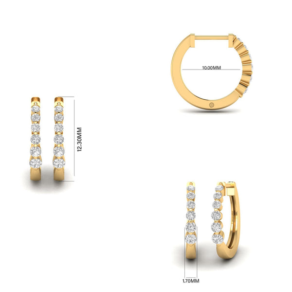 Dainty Huggie Hoop Earrings for Women, Gold Mini Moissanite Hoops, Handmade Everyday Sparkle Gift, Stacking Earrings for Her