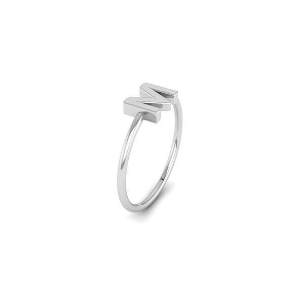 Personalized M Initial Ring in 14KT Gold Over Sterling Silver | Dainty Alphabet Letter Ring | Custom Stackable Name Ring for Her