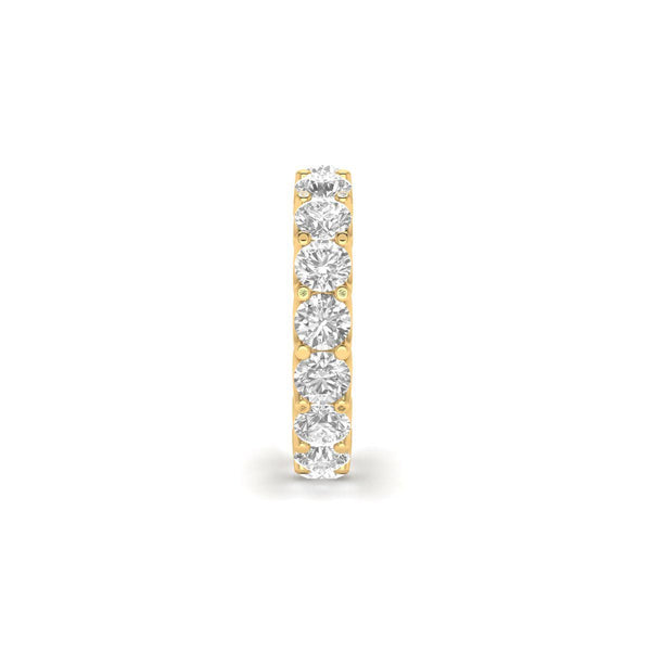 Moissanite Eternity Wedding Band in 14KT Yellow Gold Over Sterling Silver | Full Round Cut Diamond Band Ring for Women