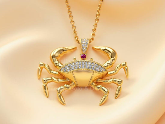Crab Pendant Necklace • Ocean Sea Life Jewelry Gift • Coastal Nautical Charm for Women • Crab Zodiac Jewelry • Summer Beach Necklace