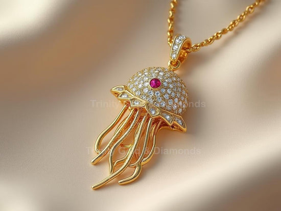Jellyfish Pendant Necklace • Ocean-Inspired Sea Charm • Nautical Marine Life Jewelry • R• Coastal Summer Style • Classic Sea Jewelry