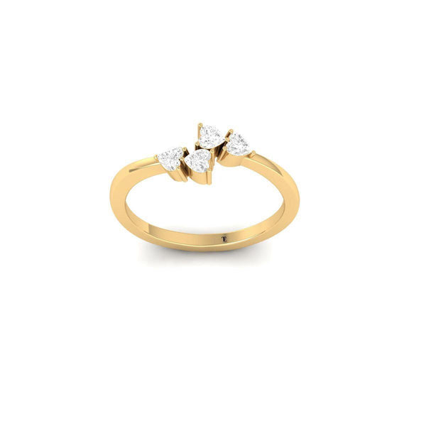 Triple Heart Diamond Ring, Cluster Heart Promise Ring for Women, Dainty Handmade Gift Ring, Anniversary Jewelry