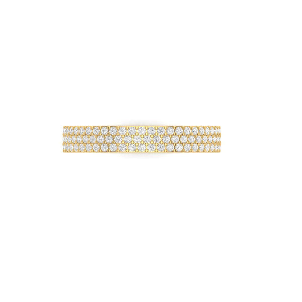 Wide Pave Eternity Band Ring • Full Sparkle Wedding Band • Dainty Statement Anniversary Ring • Elegant Gift Jewelry for Her
