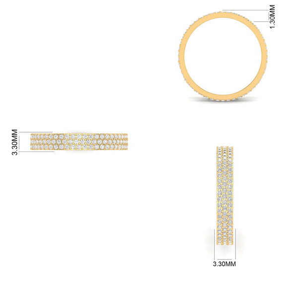 Wide Pave Eternity Band Ring • Full Sparkle Wedding Band • Dainty Statement Anniversary Ring • Elegant Gift Jewelry for Her