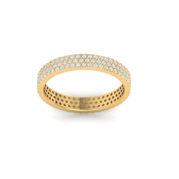 Wide Pave Eternity Band Ring • Full Sparkle Wedding Band • Dainty Statement Anniversary Ring • Elegant Gift Jewelry for Her