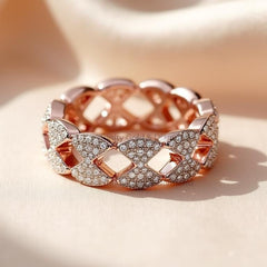 Bold Petal Marquise Eternity Band Ring • Rose Gold Statement Wedding Band • Full Eternity Ring for Women • Lab Grown Diamond Eternity Ring