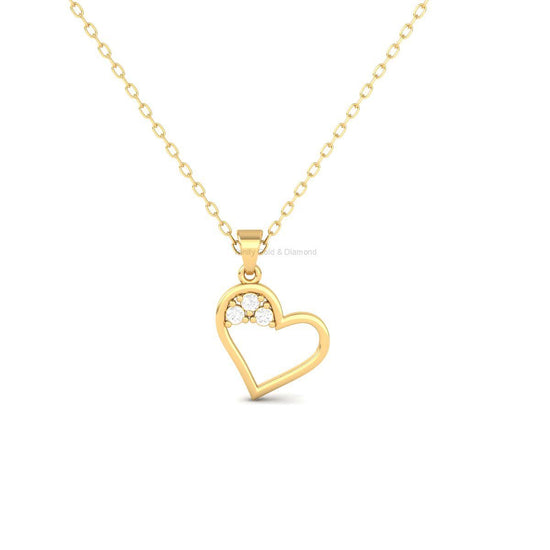 Open Heart Pendant Necklace with Green Stones, Handmade Dainty Gold Jewelry, Minimal Gift for Her, Everyday Love Charm