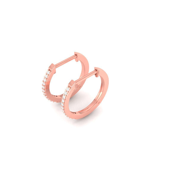 Dainty Pave Hoop Earrings for Women, Classic Sparkling Huggie Hoops, Everyday Minimalist Earrings, Elegant Jewelry Gift