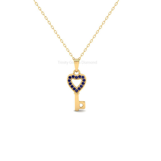 Heart Key Necklace, Key Pendant, Charm Jewelry, Gift For Mother, Dainty Silver Necklace, Wedding Gift, Silver Key Necklace, Ruby Necklace