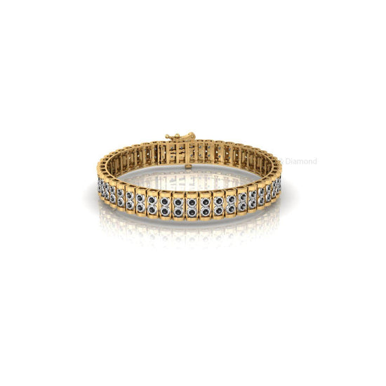 Double Row Black Bezel Diamond Bracelet • Statement Women Modern Jewelry • Perfect Gift Iced Out Bold Gift for Her •