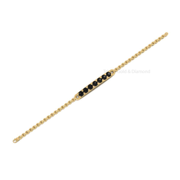 Green Gemstone Bar Bracelet • Dainty Gold Chain Bracelet for Women • Minimalist Everyday Jewelry • Elegant Gift for Her or Bridesmaid