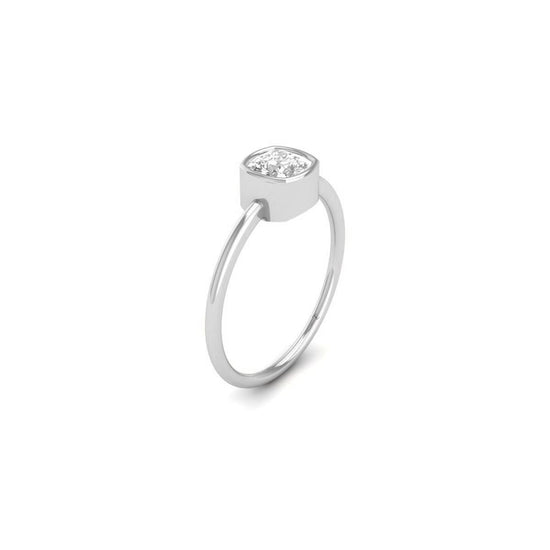 Minimalist Bezel Solitaire Ring • Cushion Set Dainty Engagement Ring • Lab Grown Solitaire Engagement Ring for Women • Perfect Gift for Her