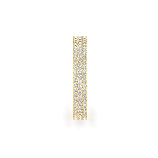Wide Pave Eternity Band Ring • Full Sparkle Wedding Band • Dainty Statement Anniversary Ring • Elegant Gift Jewelry for Her