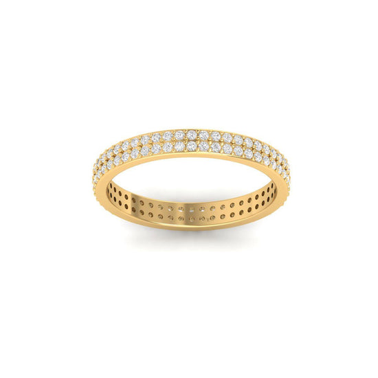 Dainty Double Row Eternity Band • Pavé Diamond Wedding Ring • Elegant Stackable Anniversary Band • Gift for Her • Bridal Jewelry