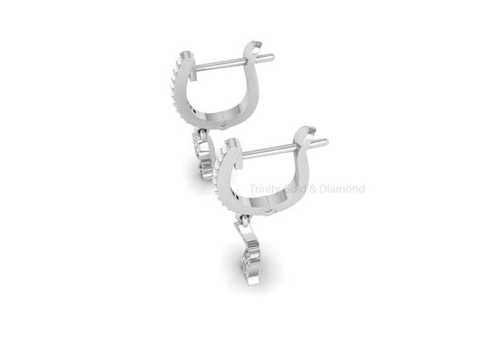 Butterfly Dangle Hoop Earrings, Sparkling Insect Drop Earrings for Women, Cute Everyday Jewelry Gift, Minimalist Style