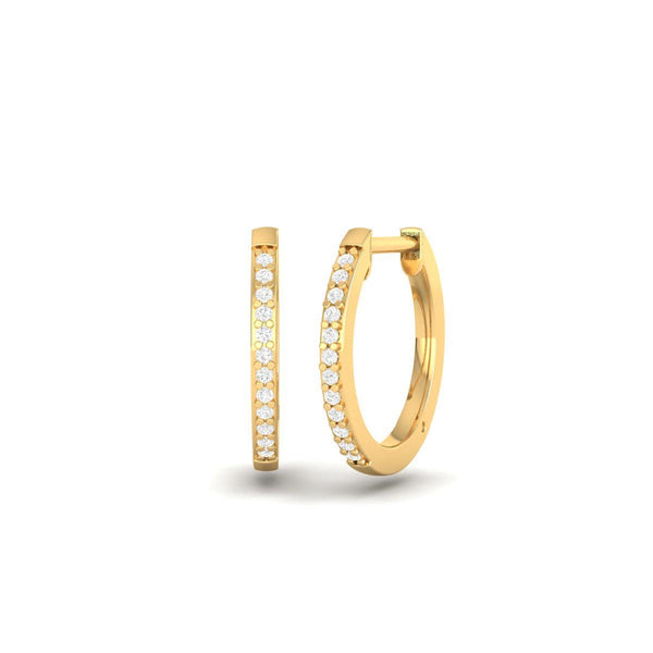 Dainty Pave Hoop Earrings for Women, Classic Sparkling Huggie Hoops, Everyday Minimalist Earrings, Elegant Jewelry Gift