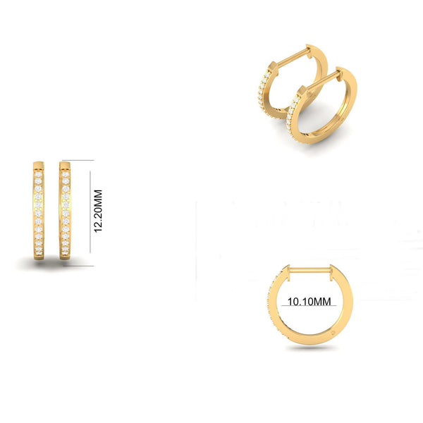 Dainty Pave Hoop Earrings for Women, Classic Sparkling Huggie Hoops, Everyday Minimalist Earrings, Elegant Jewelry Gift