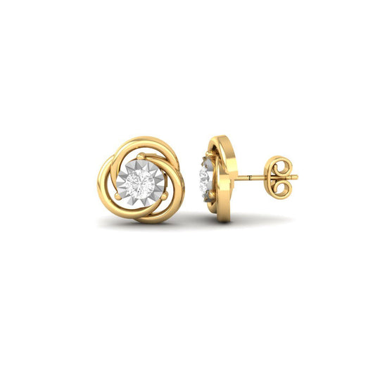Knot Stud Earrings with Lab Grown Diamond, Twisted Love Knot Studs for Women, Sparkling Everyday Earrings, Gift Jewelry