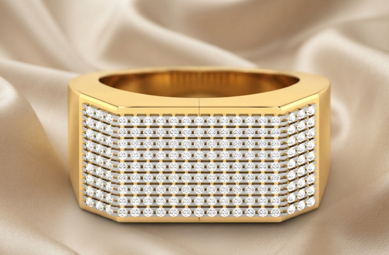 3.00 Ct Moissanite And Diamond Men&