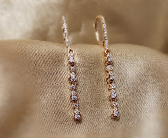 Chandelier Earring • Moissanite Diamond Earring for Women • Perfect Christmas Gift •