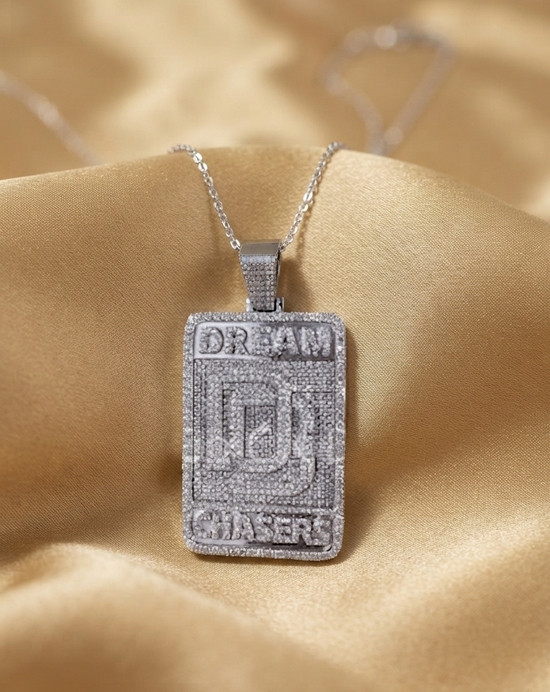DREAM CHASERS PENDANT, Moissanite Diamond Hip Hop Pendant, Sterling Silver Dream Chasers Pendant Men And Women, Moissanite Hip Hop Jewelry