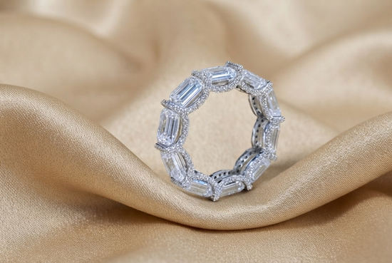 Handmade Shared Prong Set Ring for Women • Size-5-12 USA • Classic Eternity Gift for Her