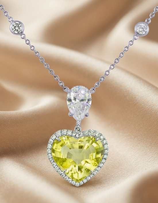 3.00 Ct Yellow Citrine Heart Shape Women&