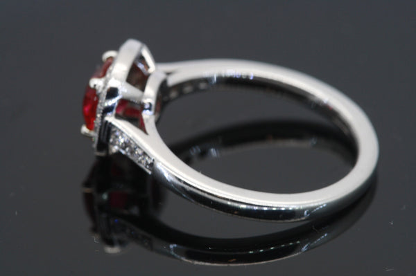 Anniversary Wedding Ring, Bridal Woman Anniversary Gift, 2.00 Carat Cushion Cut Red Ruby, Diamond Engagement Ring, Mother's Day Gift