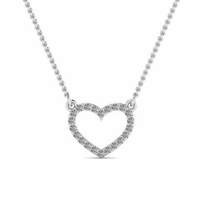 4.50CT Real Moissanite Diamond Open Small Heart Necklace, Moissanite Heart Necklace, 925 Sterling Silver, Heart Pendant, Valentine Day Gift
