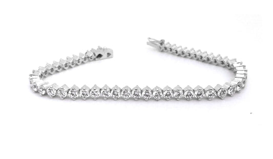 Round Cut Diamond And Moissanite Bracelet, Engagement Wedding Women's Bracelet, 925 Sterling Silver, Party Wear Bracelet, Gift For Her