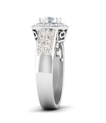 3.00 Ct Round Moissanite Diamond Solitaire Ring, 925 Silver Engagement Ring, Promise Ring, 14k White Gold Plated, Moissanite Ring
