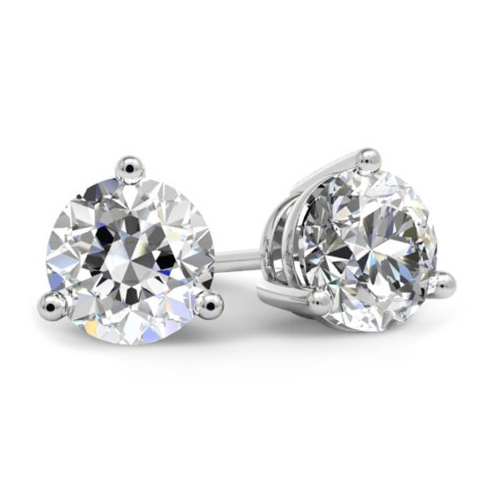 DIAMOND STUD EARRINGS, Prong Set Diamond Stud Earrings For Her, 925 Sterling Silver Stud Earrings, Diamond Stud,Moissanite Stud Earrings