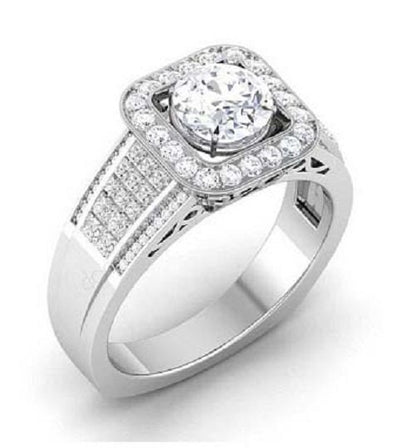Moissanite Diamond Ring , 14k White Gold Plated, Engagement Wedding Ring, Moissanite Ring , Handmade Ring, Valentine Day, Gift For Her