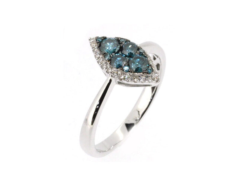Cluster Marquise Ring, Blue Sapphire Cluster Ring, Gemstone ring, Perfect Gift, 14KT Gold Plated, Available - Black, Blue And Brown Gemstone