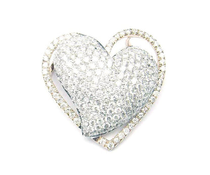 MOISSANITE HEART PENDANT, Real Moissanite Pave Big Heart Pendant Necklace, Diamond Heart Pendant, Pave diamond Big Heart Pendant, Big Heart