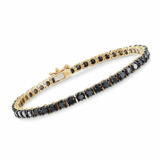 5.00 CT Black Diamond Tennis Bracelet, 14KT Yellow Gold Plated, Black Gemstone Tennis Bracelet, Wedding Bracelet, Diamond Jewellery, Gifts