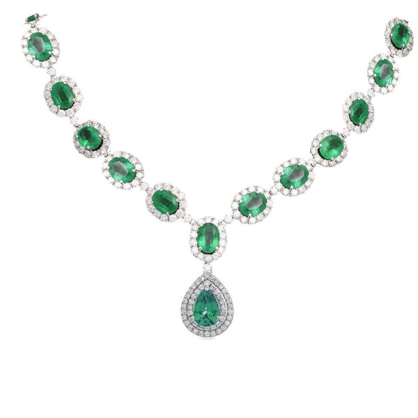 Emerald necklace, Wedding Necklace, Emerlad Wedding Jewellery, Bridal Jewelry, Statement Necklace, Anniversary Necklace, Gift For Her, Gifts