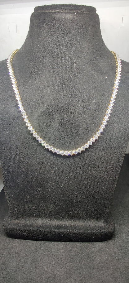 MOISSANITE DIAMOND TENNIS Necklace 3mm Round Diamonds, moissanite necklace, moissanite tennis necklace, diamond tennis necklace,Gift For Her