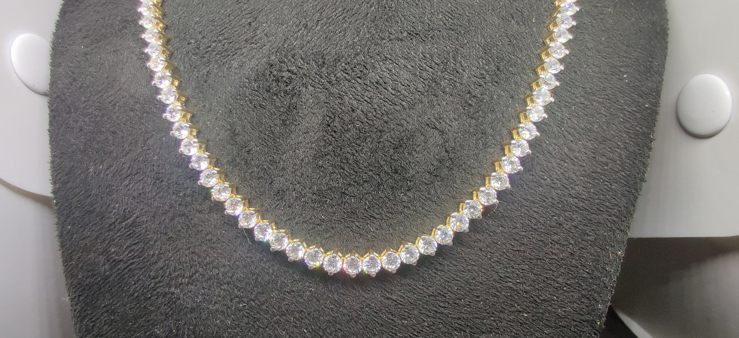 MOISSANITE DIAMOND TENNIS Necklace 3mm Round Diamonds, moissanite necklace, moissanite tennis necklace, diamond tennis necklace,Gift For Her