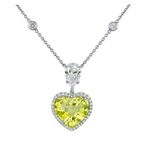 3.00 Ct Yellow Citrine Heart Shape Women&