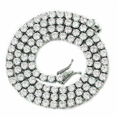 MOISSANITE NECKLACE,WHITE Necklace, Hip Hop Tennis Unisex Art Deco Charm Necklace, Diamond Antique Chain Necklace Gift For Lover,Gifts