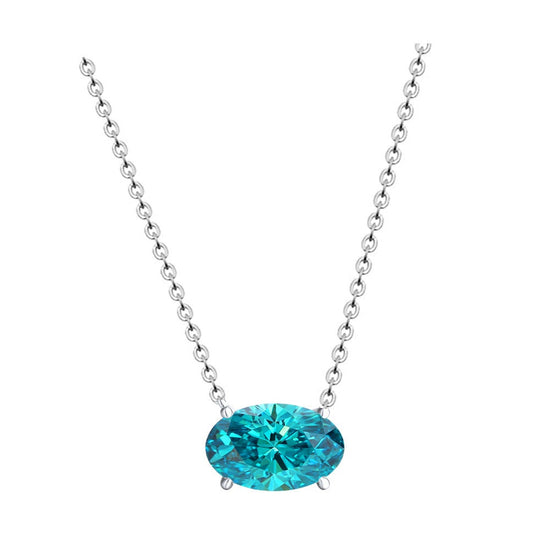Sky Blue Topaz Large Oval Pendant Necklace,925 sterling Silver Topaz Pendant Necklace.10k Gold Plated Over Silver Necklace,Gifts For Her