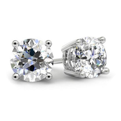 DIAMOND STUD EARRINGS, Prong Set Diamond Stud Earrings For Her, 925 Sterling Silver Stud Earrings, Diamond Stud,Moissanite Stud Earrings
