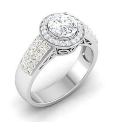 3.00 Ct Round Moissanite Diamond Solitaire Ring, 925 Silver Engagement Ring, Promise Ring, 14k White Gold Plated, Moissanite Ring