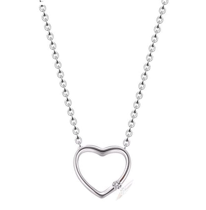 True Elegant ® Plain Open Heart Necklace, Simple Open Heart Necklace, Heart Necklace, Delicate Heart Necklace, Dainty Heart Necklace, Gifts