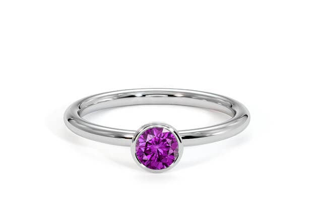 5.0MM Bezel Set Ring, Birthstone Ring, Gemstone Ring, Sapphire Ring, Comfort Ring, Available in Amethyst, Garnet, Black stone, And Emerald