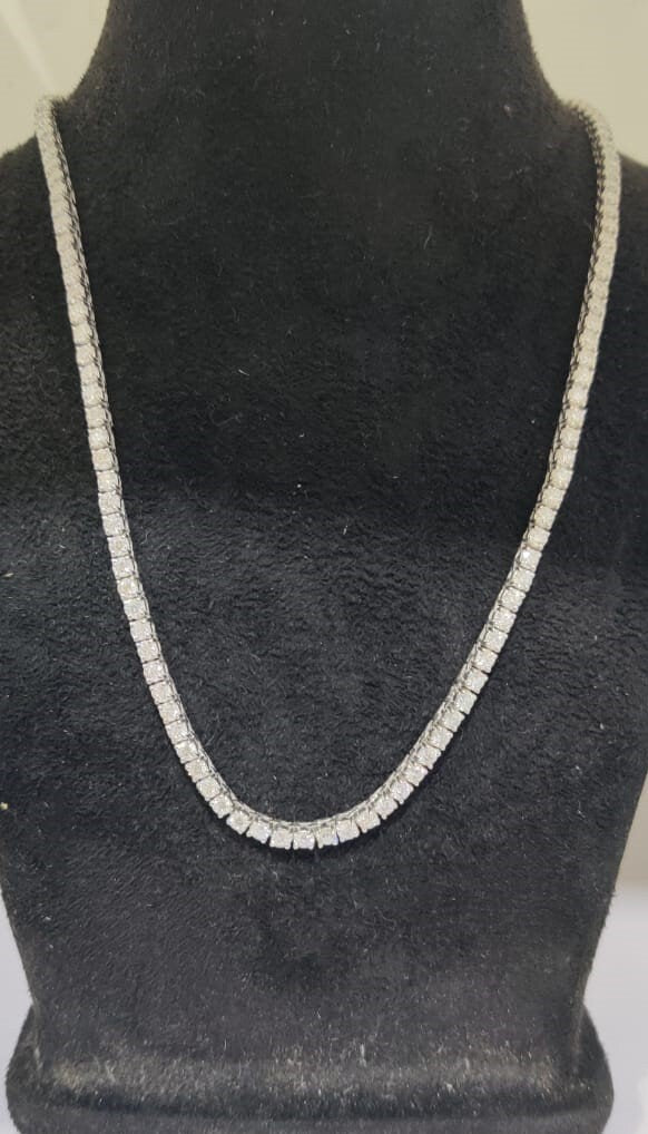 MOISSANITE NECKLACE,WHITE Necklace, Hip Hop Tennis Unisex Art Deco Charm Necklace, Diamond Antique Chain Necklace Gift For Lover,Gifts