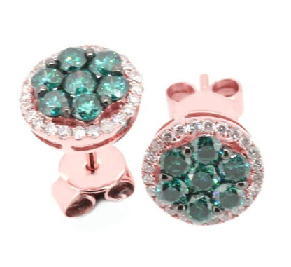 Sapphire Cluster Stud Earrings, Blue Sapphire Studs, Diamond Stud Earrings, Gemstone Studs, Wedding Stud Earrings For Her, Anniversary Gifts