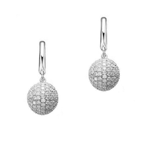 Diamond Disco Ball Dangle Earrings, Ball Dangle Drop Hoop Earrings, Minimalist Earring, Earrings Dangle, Bridesmaid Earrings, Christmas Gift