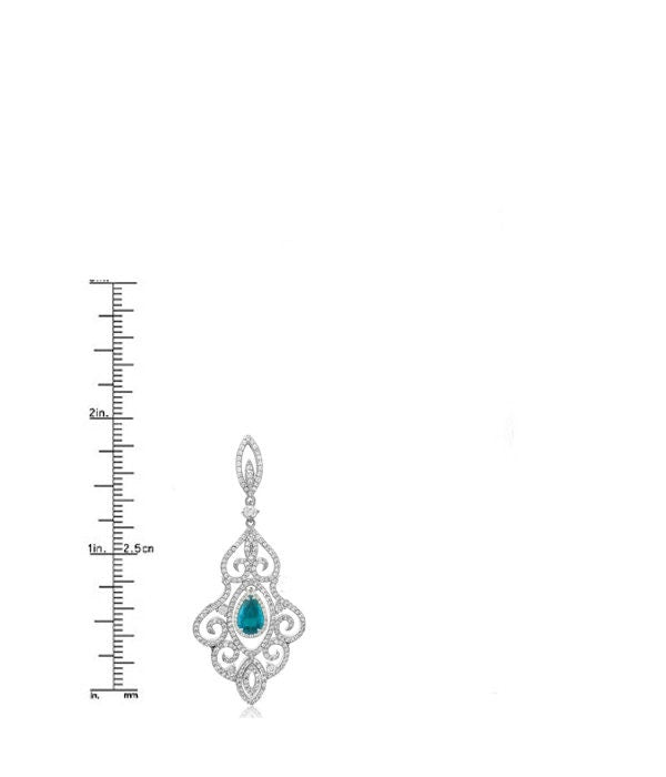 GEMSTONE CHANDELIER EARRINGS, Topaz And Diamond Dangle Chandelier Earrings In Silver, Dangle Earrings,925 Sterling Silver Earring Jewelry